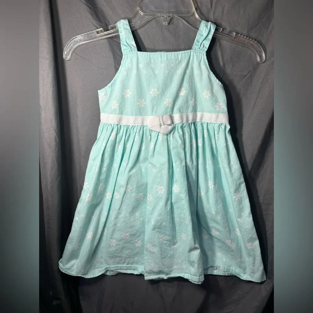 Gymboree Aqua Floral Sundress with White Bow EPC